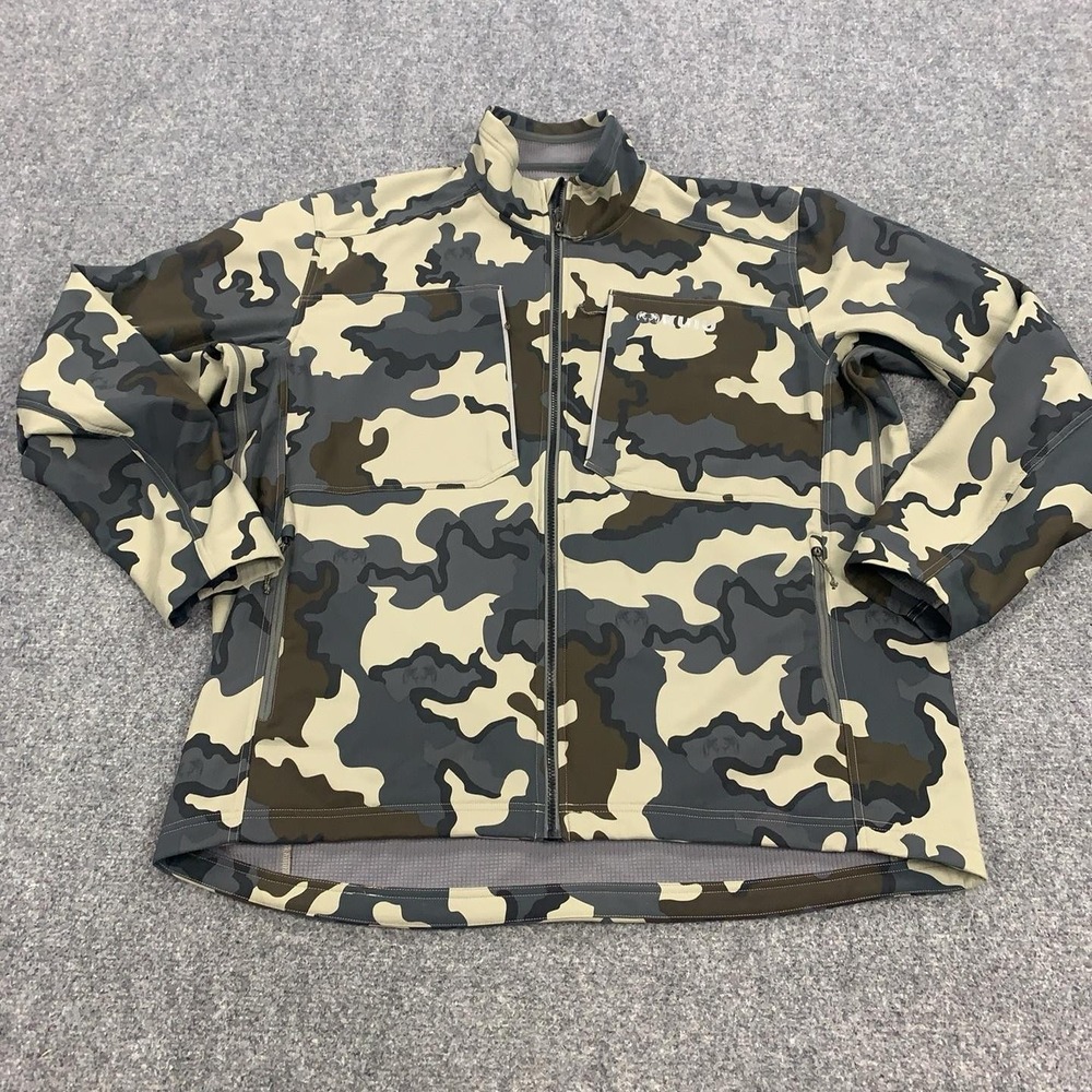 KUIU Chinook Jacket Mens 3XL Vias Camo Full Zip Hunting Windbreaker Toray